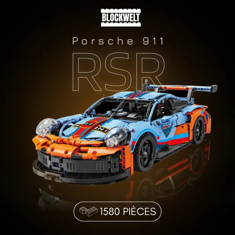 Kit de construction 911 RSR bleu-orange (1 580 pièces)